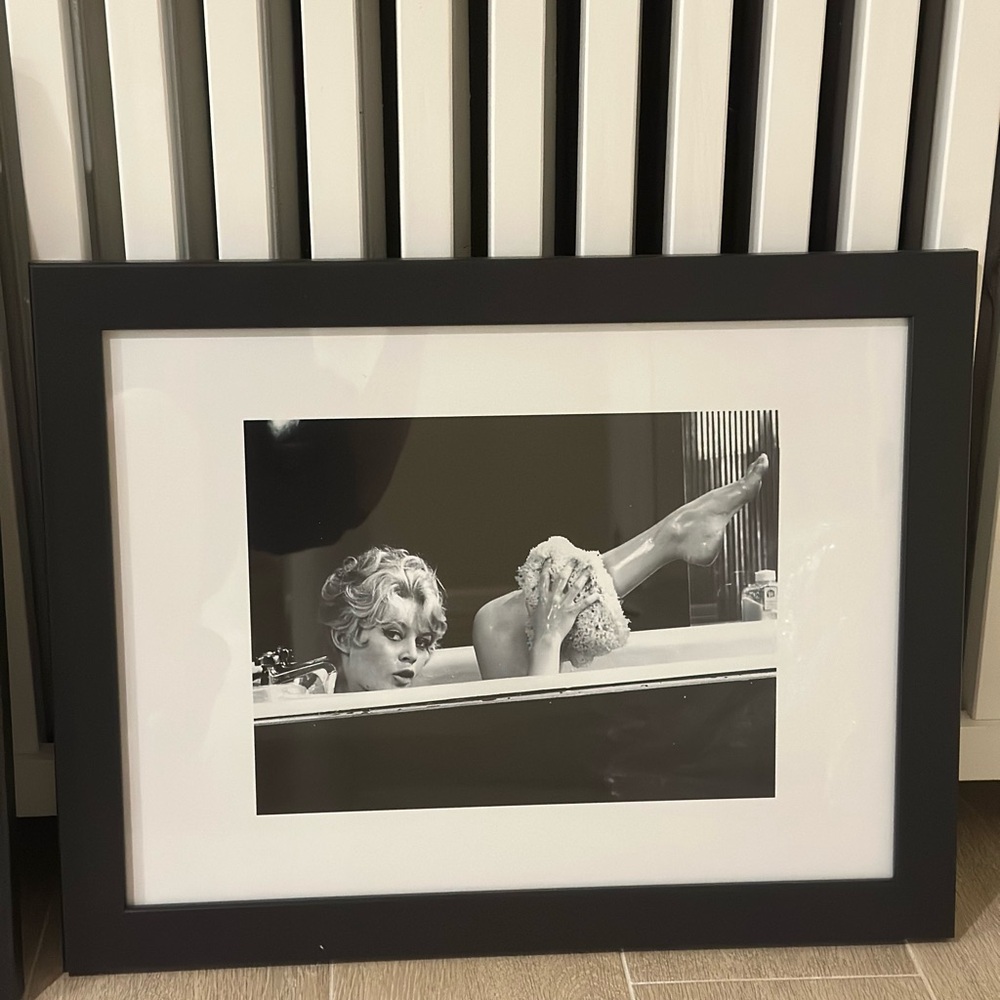 Bridgette Bardot Black and White Framed Art Print